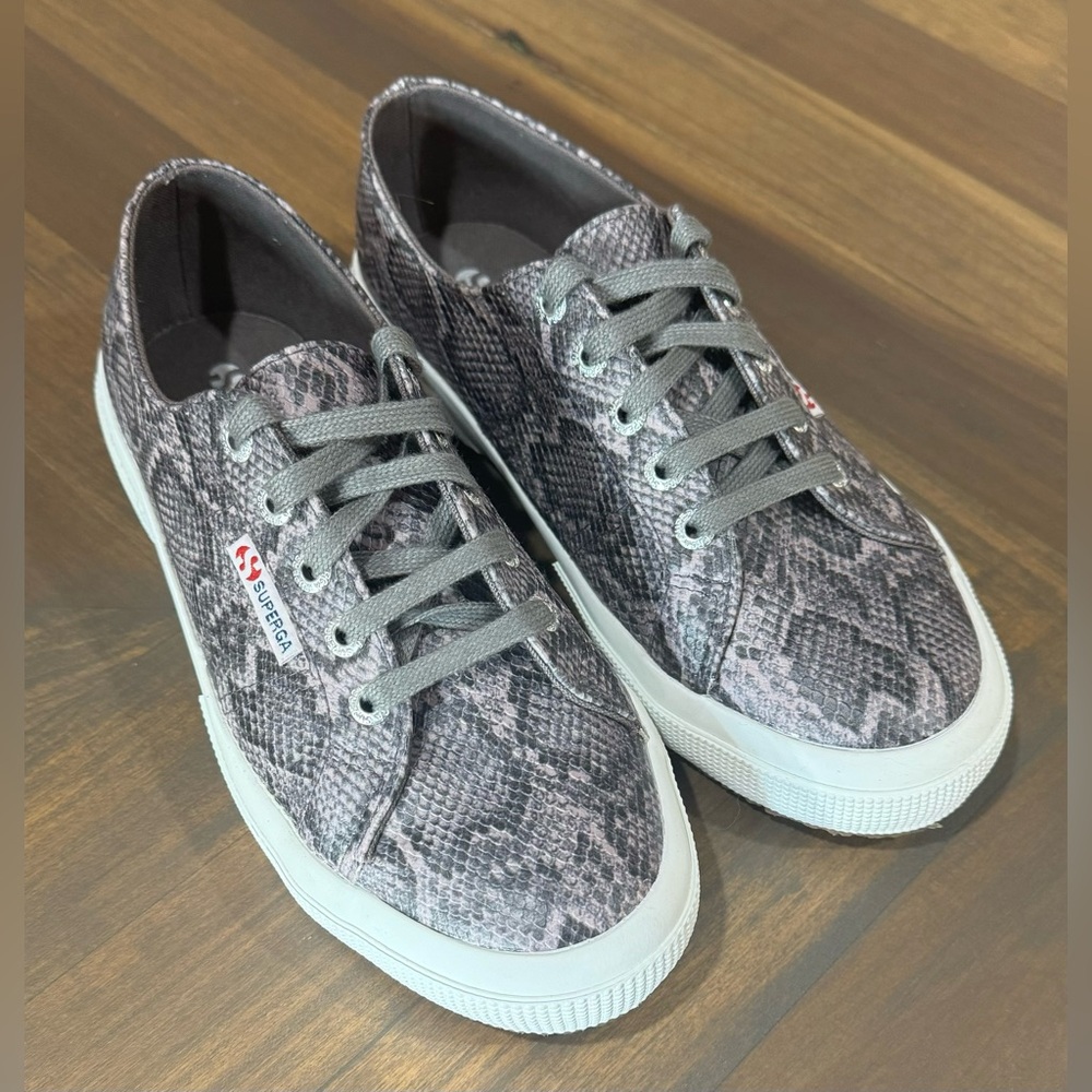 Superga 2750 Sneaker Gray Snake Women's Size 38/US 7.5